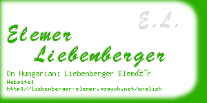 elemer liebenberger business card